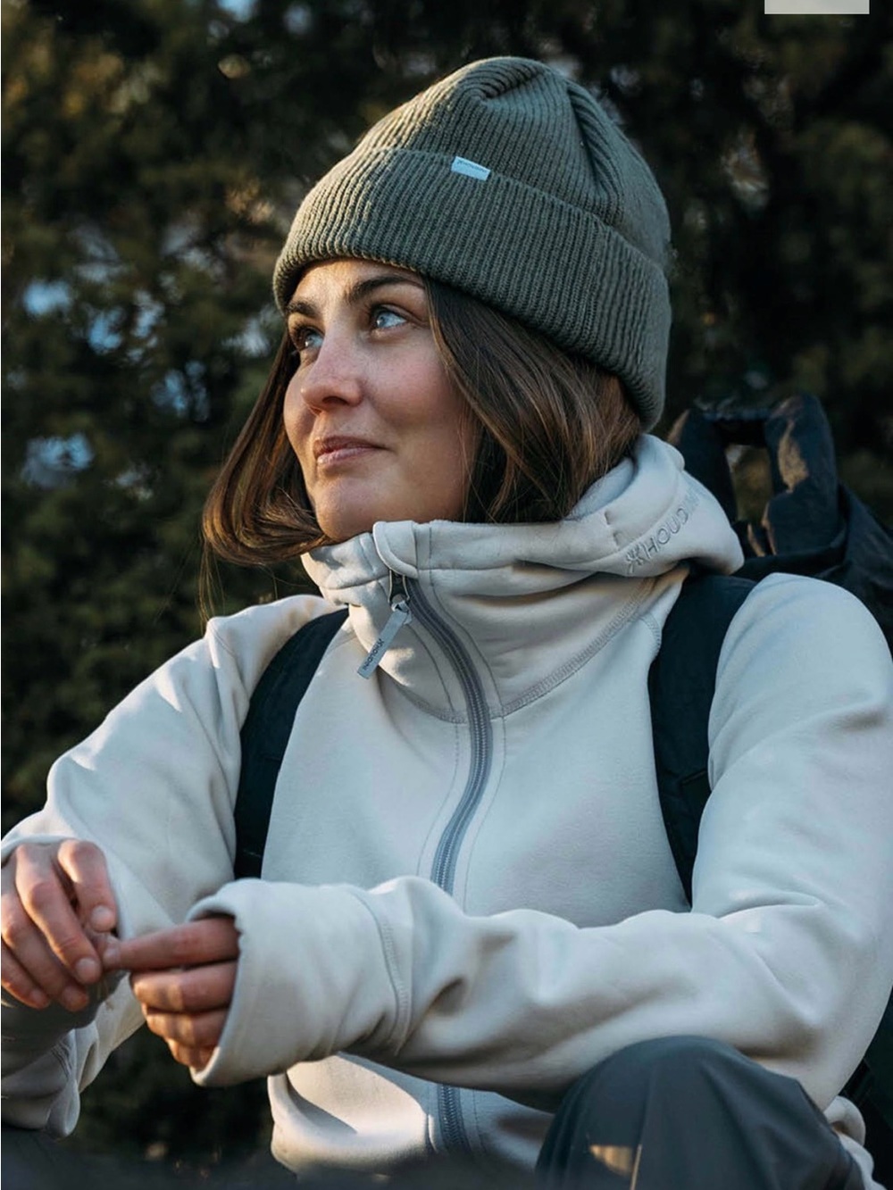 Houdini Women’s Power Houdi. Size medium. Sage color. Scandi technical gear.